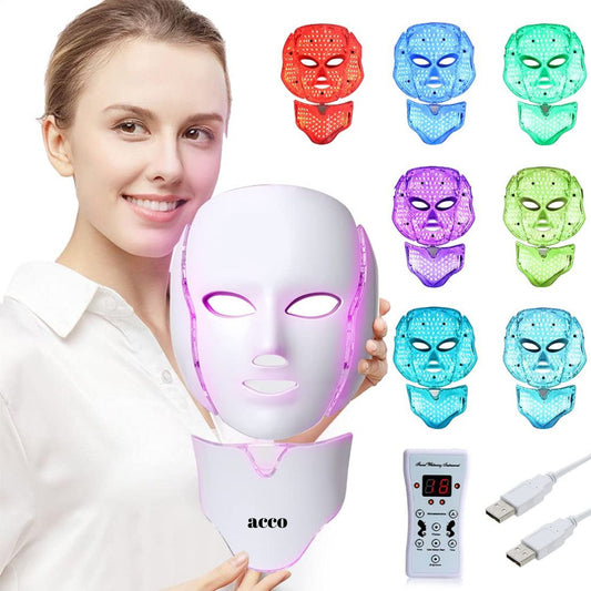 acco LED Face Mask Light Therapy - 7 Color