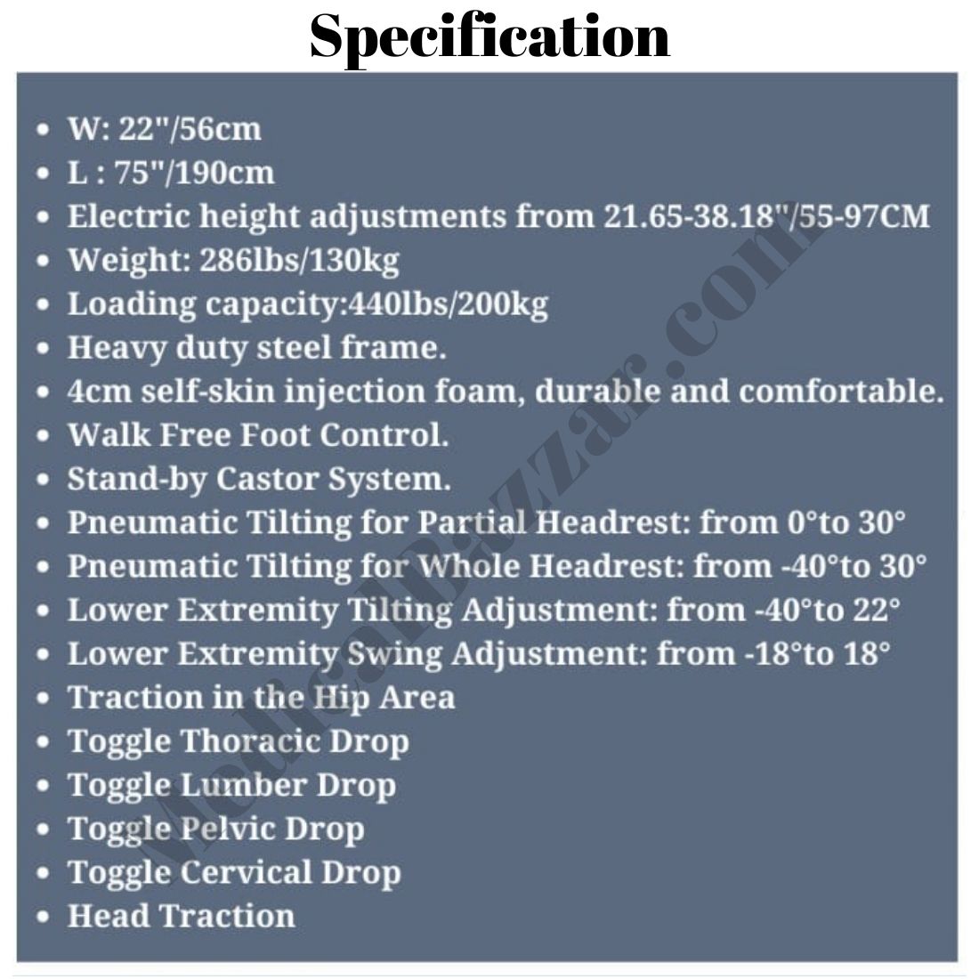Imported Chiropractic Bed with Spinal Decompression