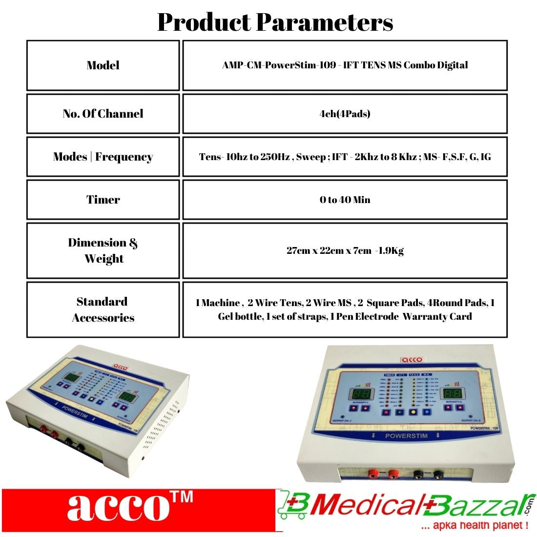 Acco Combo IFT TENS MS Digital 3 in 1