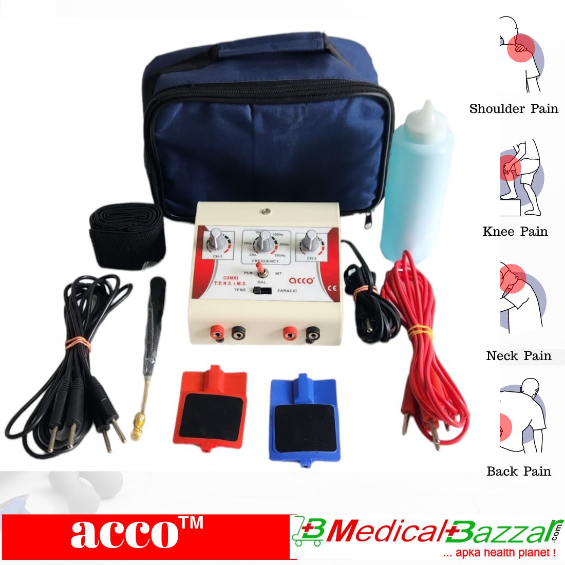 acco Portable tens ms combo for Physiotherapy (MS+TENS)