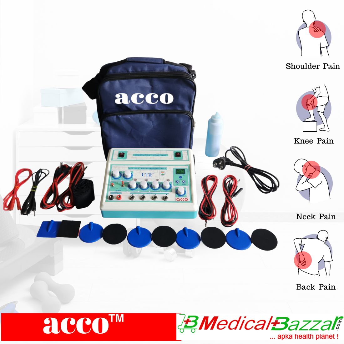 acco 4 Channel Tens Machine with Muscle Stimulator