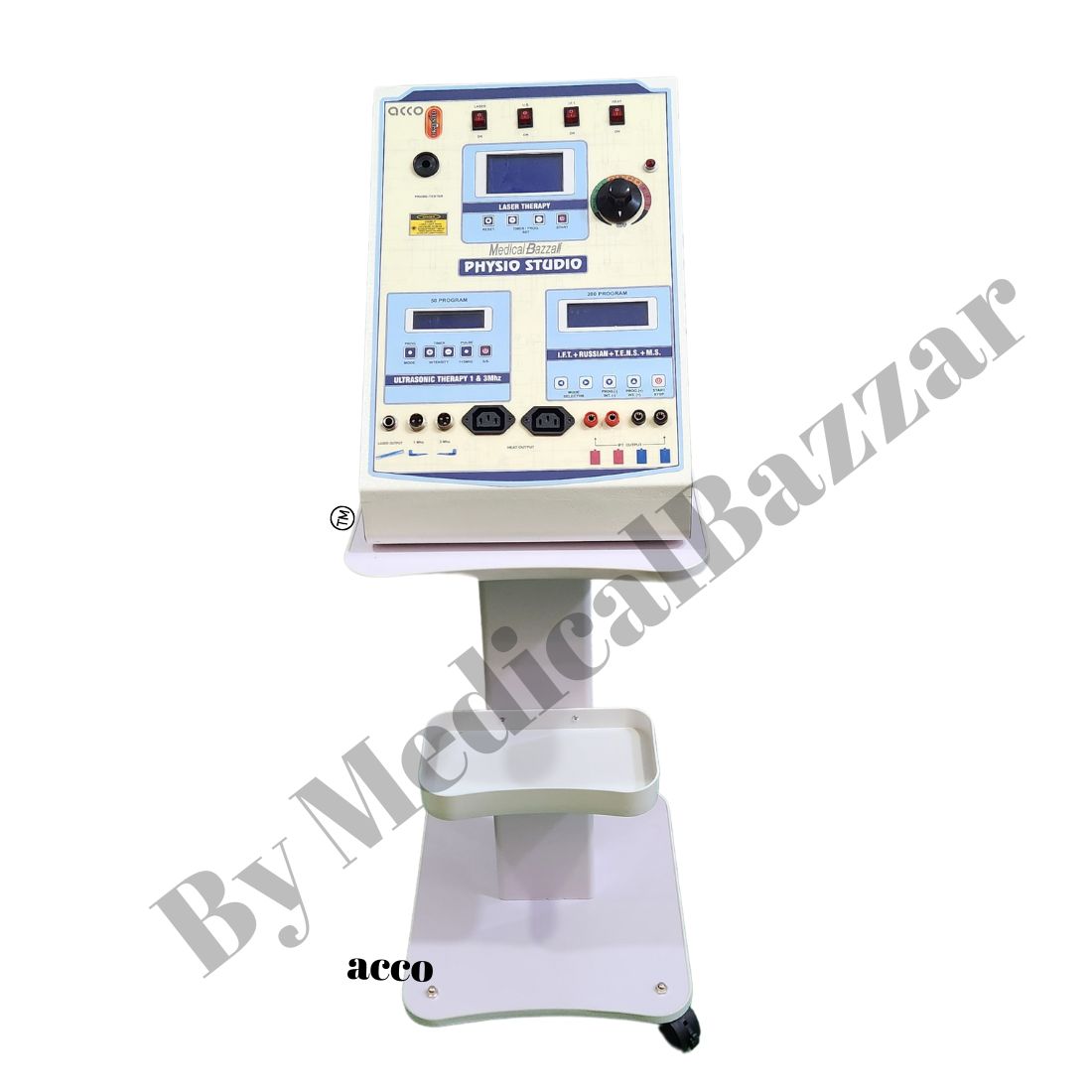 acco 7 in 1 COMBO (IFT+MS+TENS+Rus+US 1& 3Mhz) + Laser Therapy with Deep Heat Therapy Unit