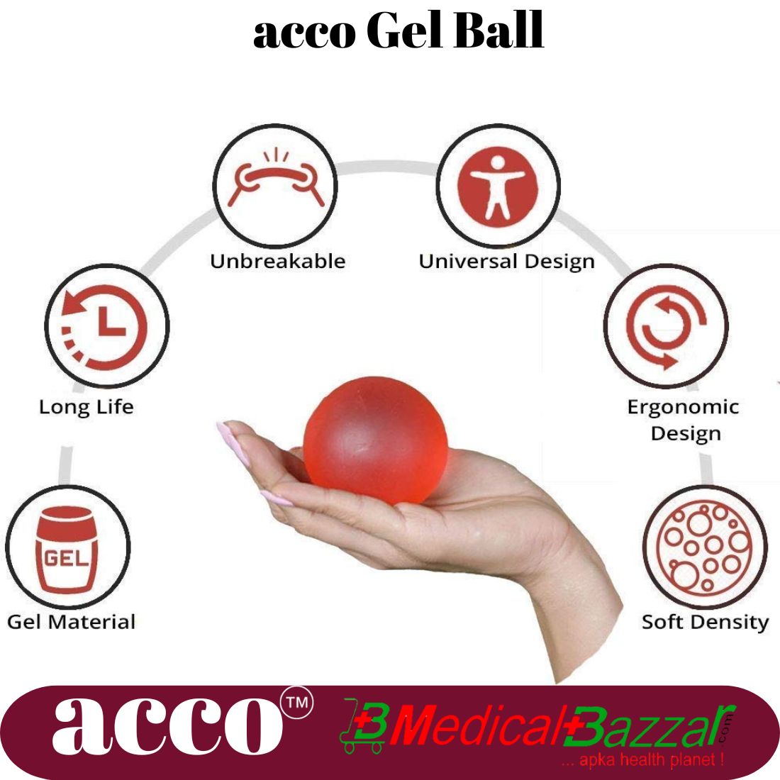 acco Hand exercise Ball - Gel Ball