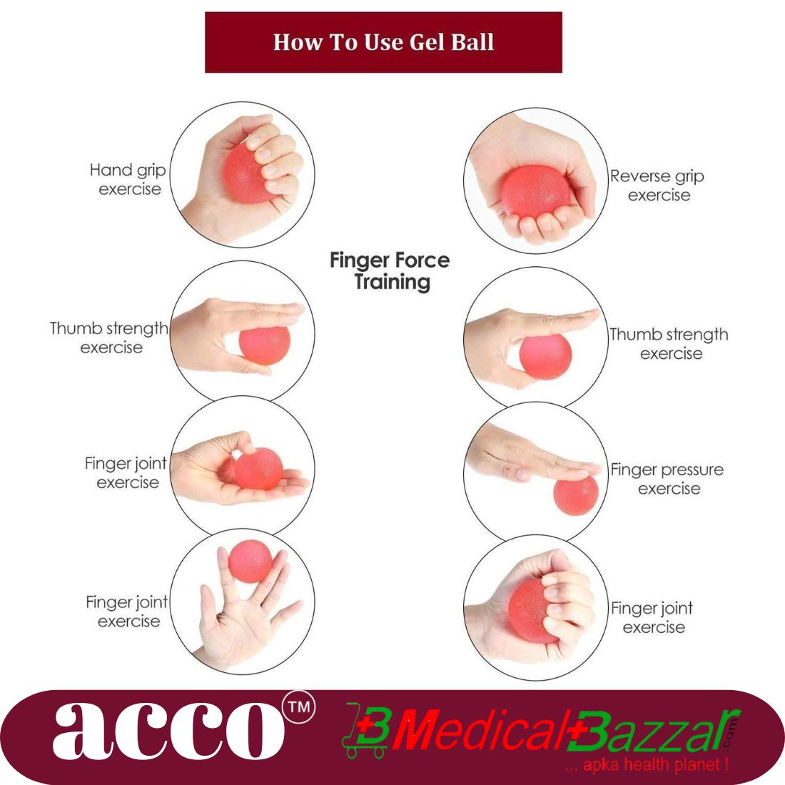 acco Hand exercise Ball - Gel Ball