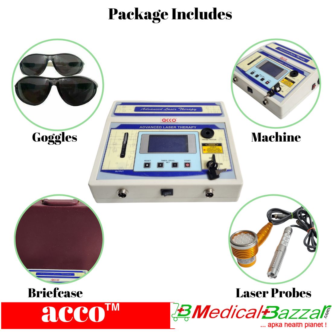 acco Advance Laser Therapy Unit (Hot & Cold) with 2 Probes