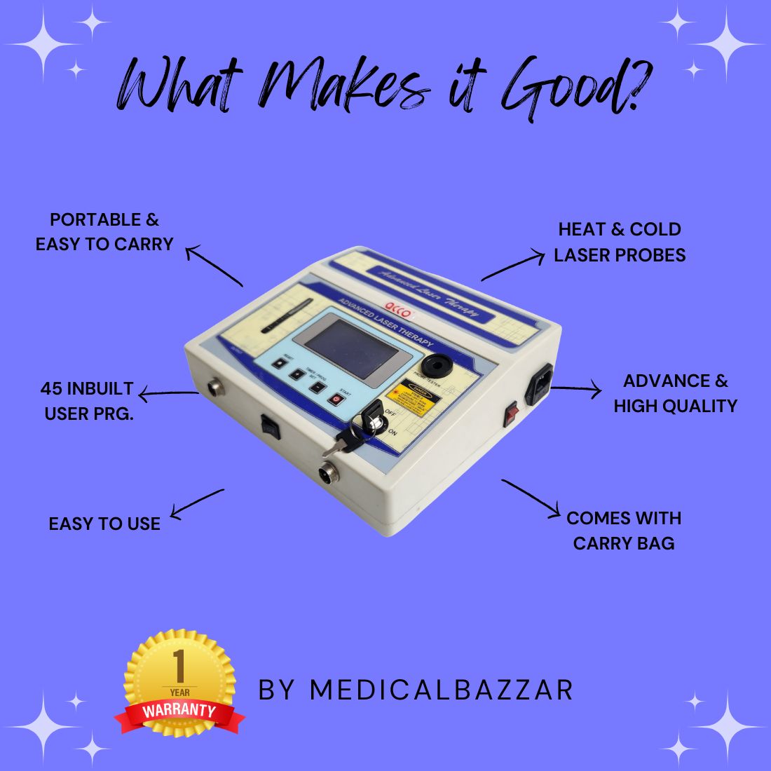 acco Advance Laser Therapy Unit (Hot & Cold) with 2 Probes