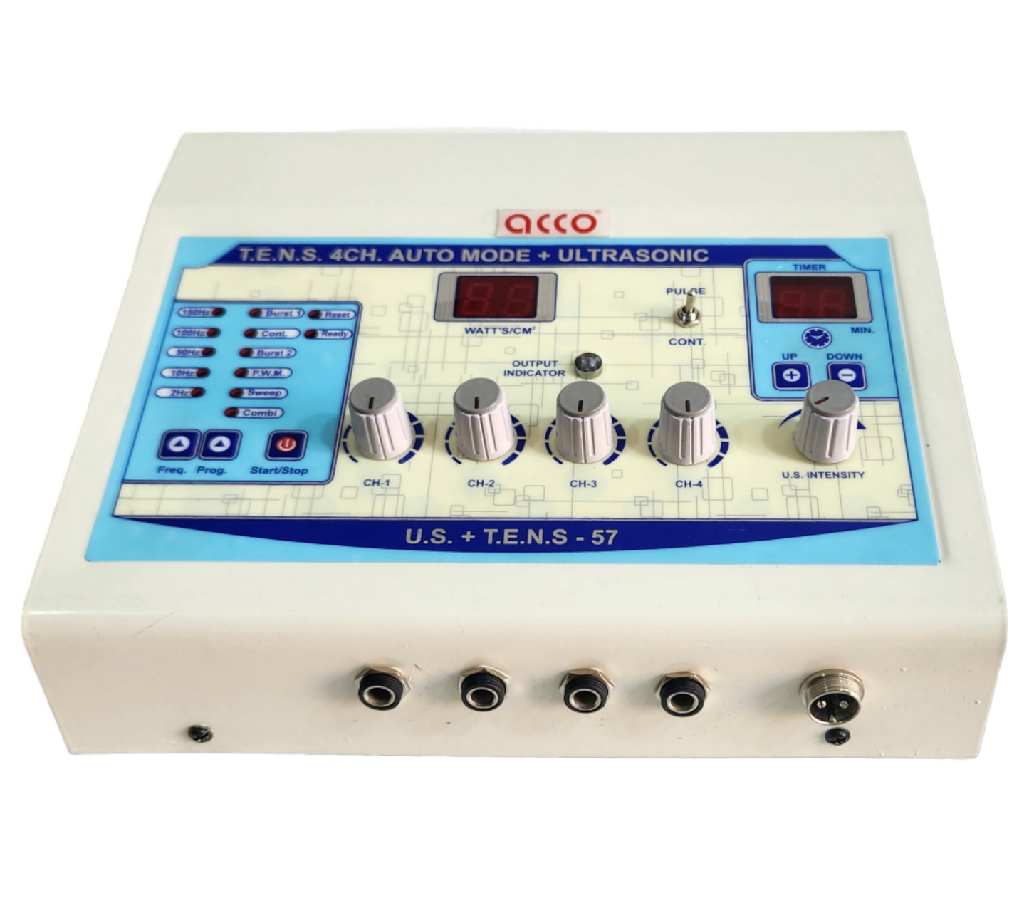acco Tens 4 Ch + Ultrasonic 1Mhz Physiotherapy Combo