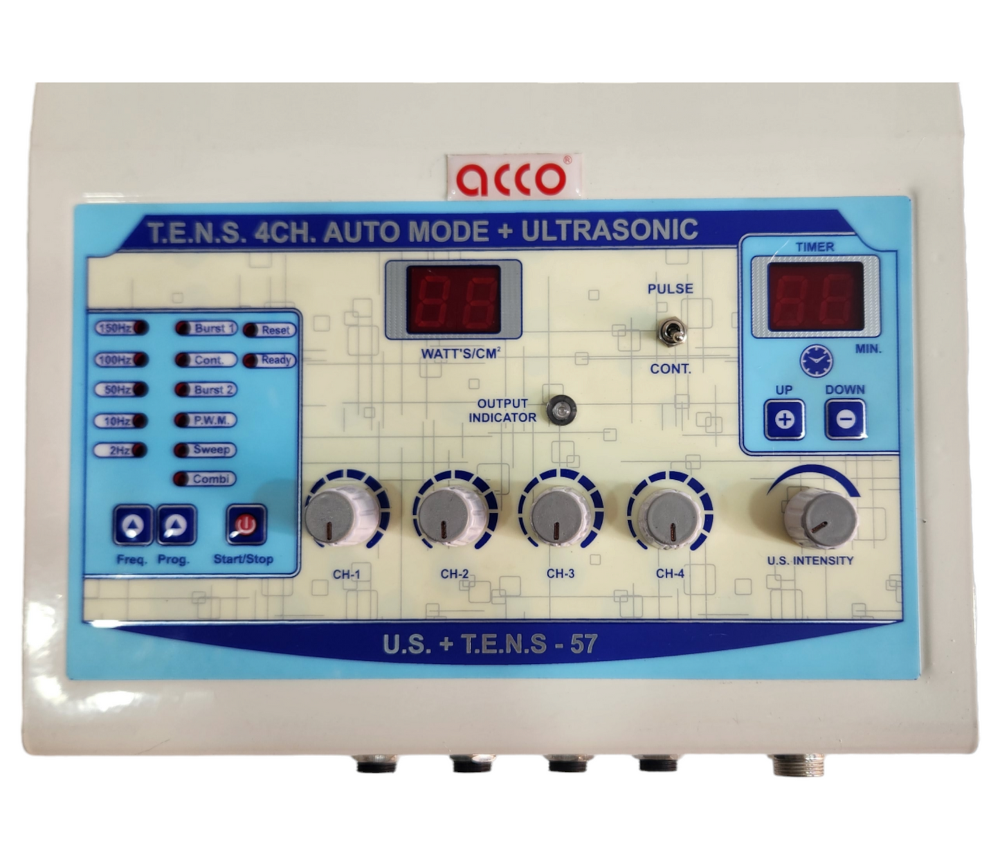 acco Tens 4 Ch + Ultrasonic 1Mhz Physiotherapy Combo