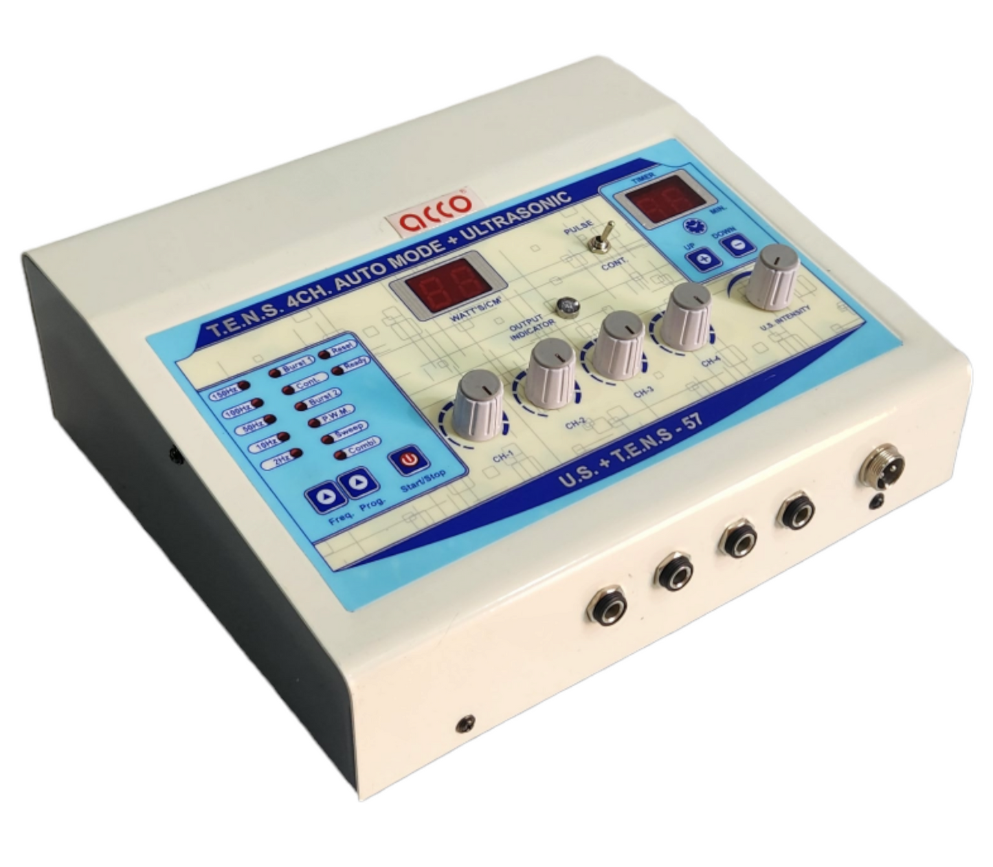 acco Tens 4 Ch + Ultrasonic 1Mhz Physiotherapy Combo