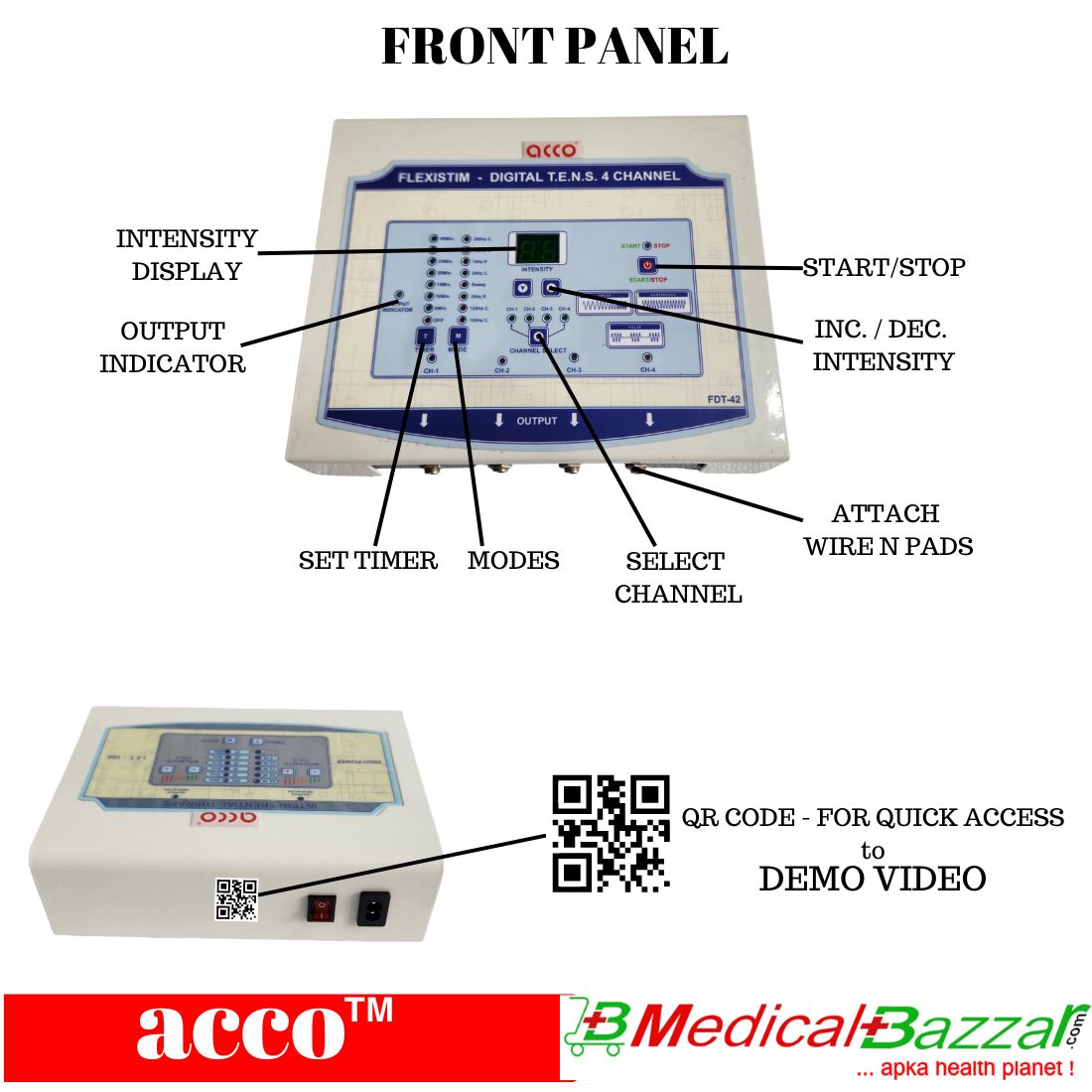 acco Advance Tens Machine 4 ch for physiotherapy