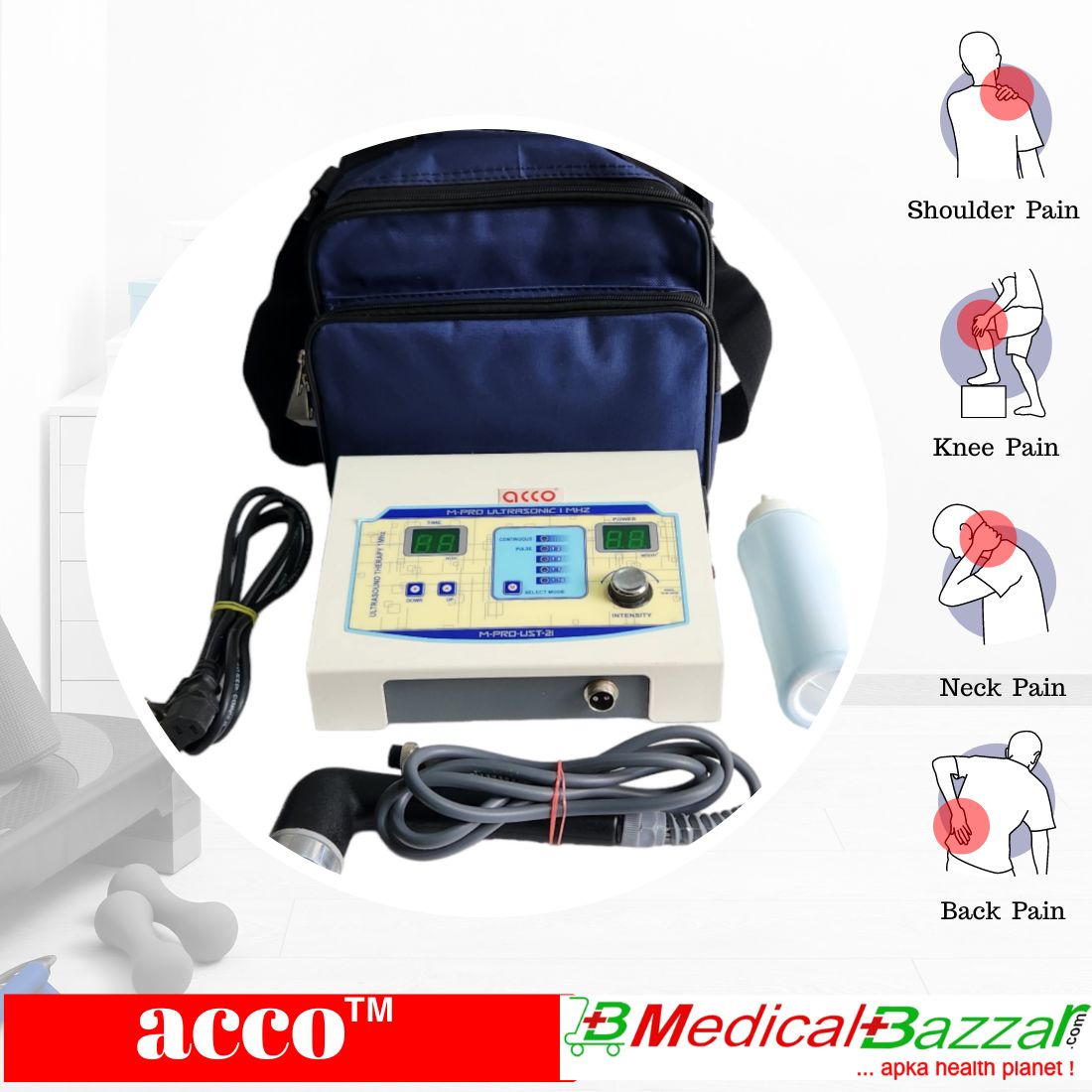 acco Ultrasound Therapy Machine 1 Mhz (with Pause Feature)