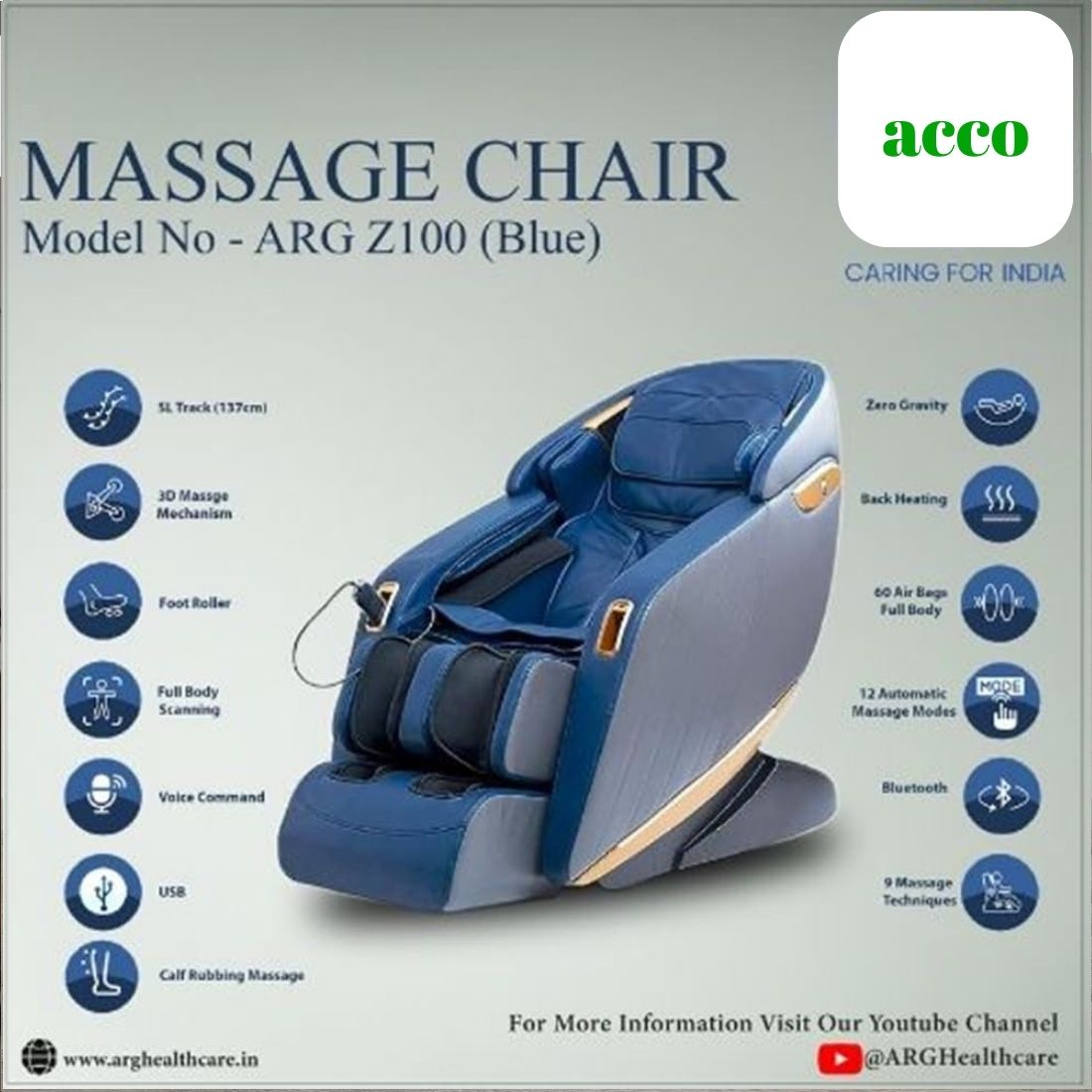 Full Body Automatic Intelligent 3D Massage Chair (Model-Z100)