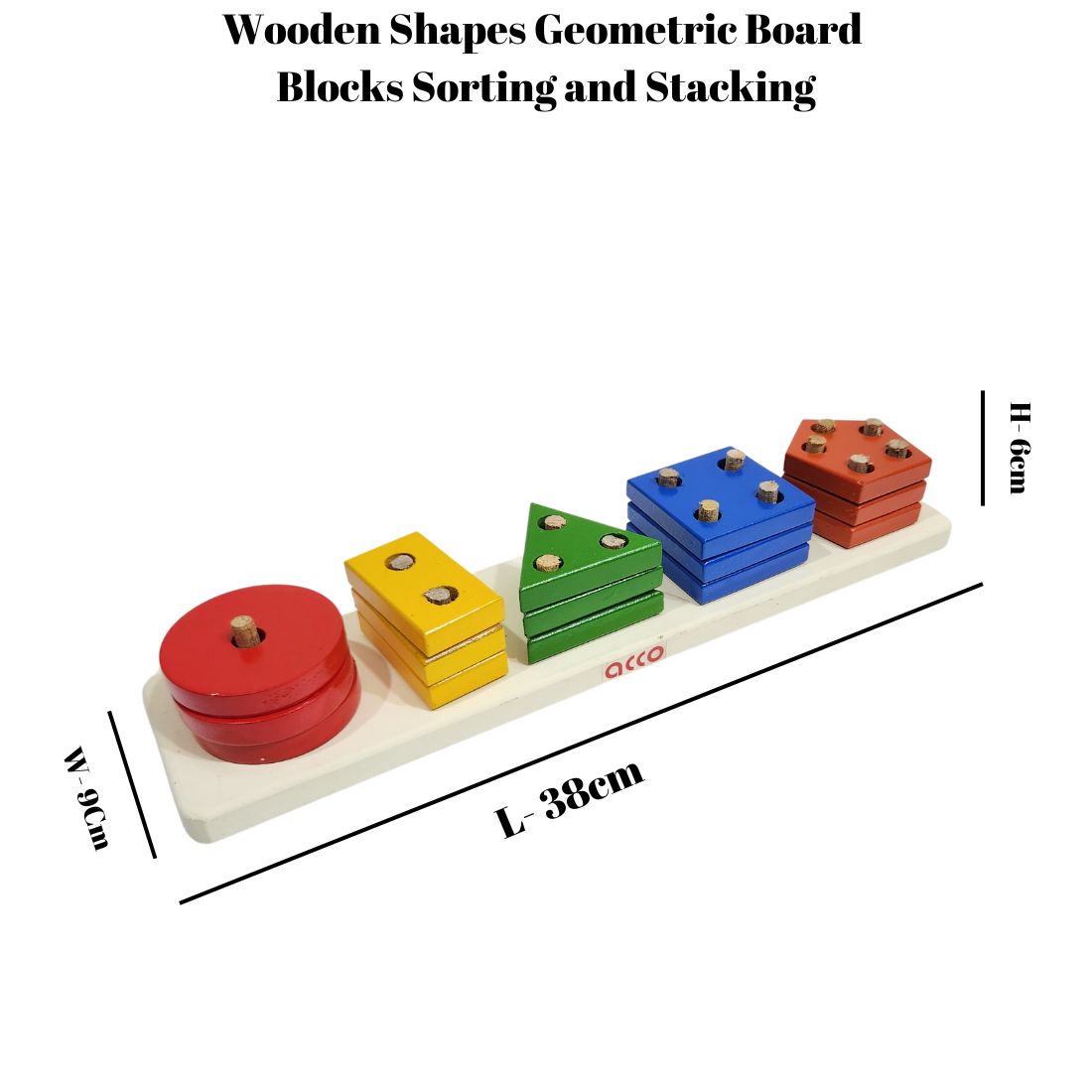 acco Wooden Shapes Geometric Board Blocks Sorting and Stacking
