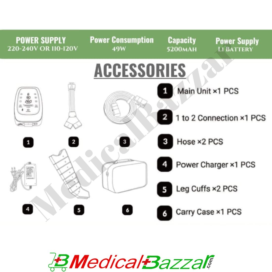 N-live Compression Boots 8.0 DVT Machine (Leg Attachment)
