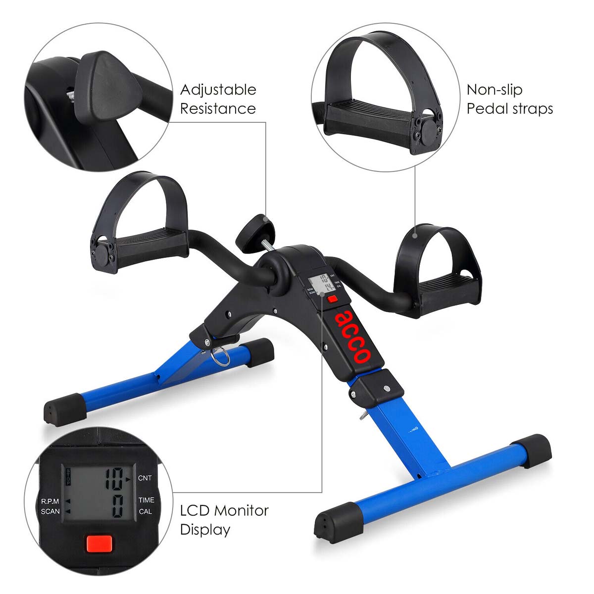 acco Mini Exercise Bike (with Digital Meter and Resistance)