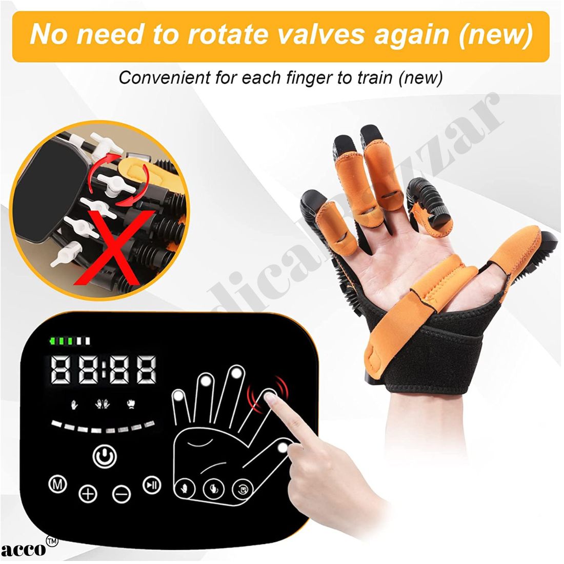 acco Robotic Hand Rehabilitation Gloves MB12 For hand Stroke and Paralysis