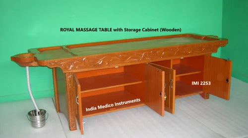 acco Royal Traditional Massage Table with Storage Cabinet(Wooden)