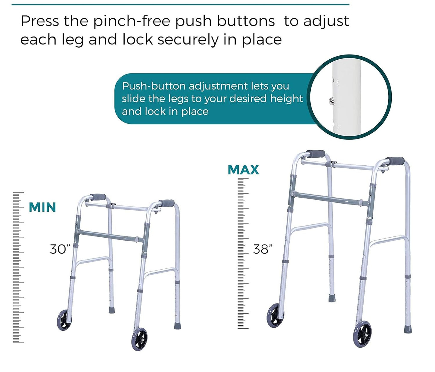 acco Walking Frame With Two 5" Wheel For Adult