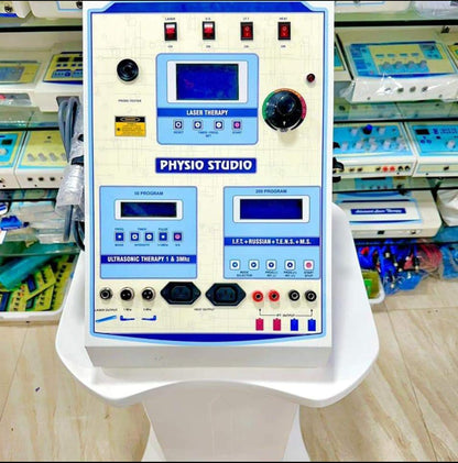 acco 7 in 1 COMBO (IFT+MS+TENS+Rus+US 1& 3Mhz) + Laser Therapy with Deep Heat Therapy Unit