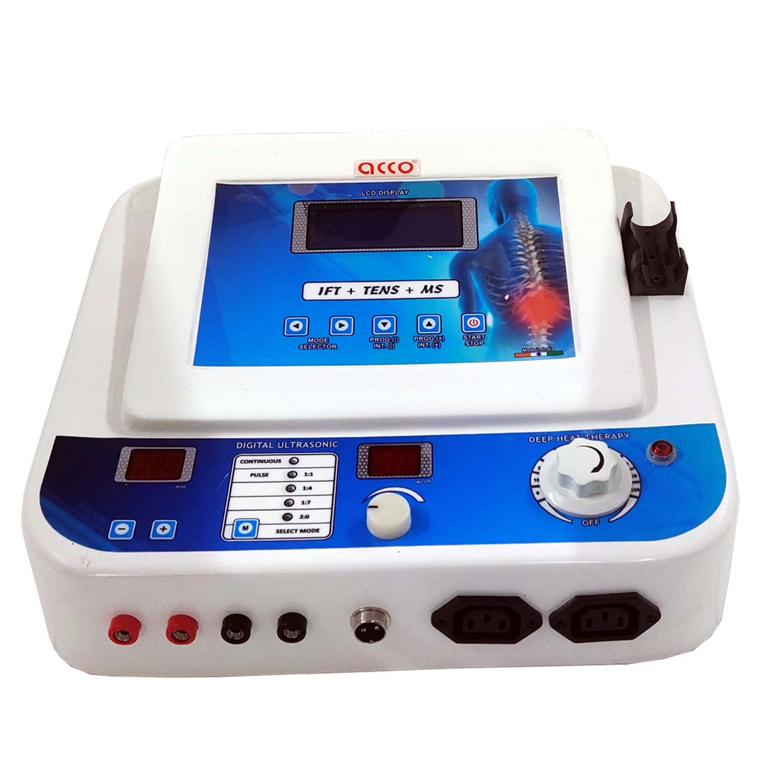acco COMBO 5 in 1 (IFT+MS+TENS+US) with Deep Heat Therapy Unit- Combo Machine