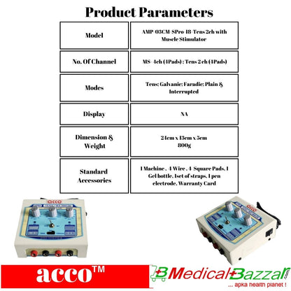 acco Tens Machine 2 Ch with Muscle Stimulator