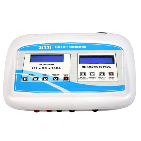 acco 4 in 1 Physiotherapy Combo IFT MS TENS(125Prg) + US 1Mhz (50Prg)