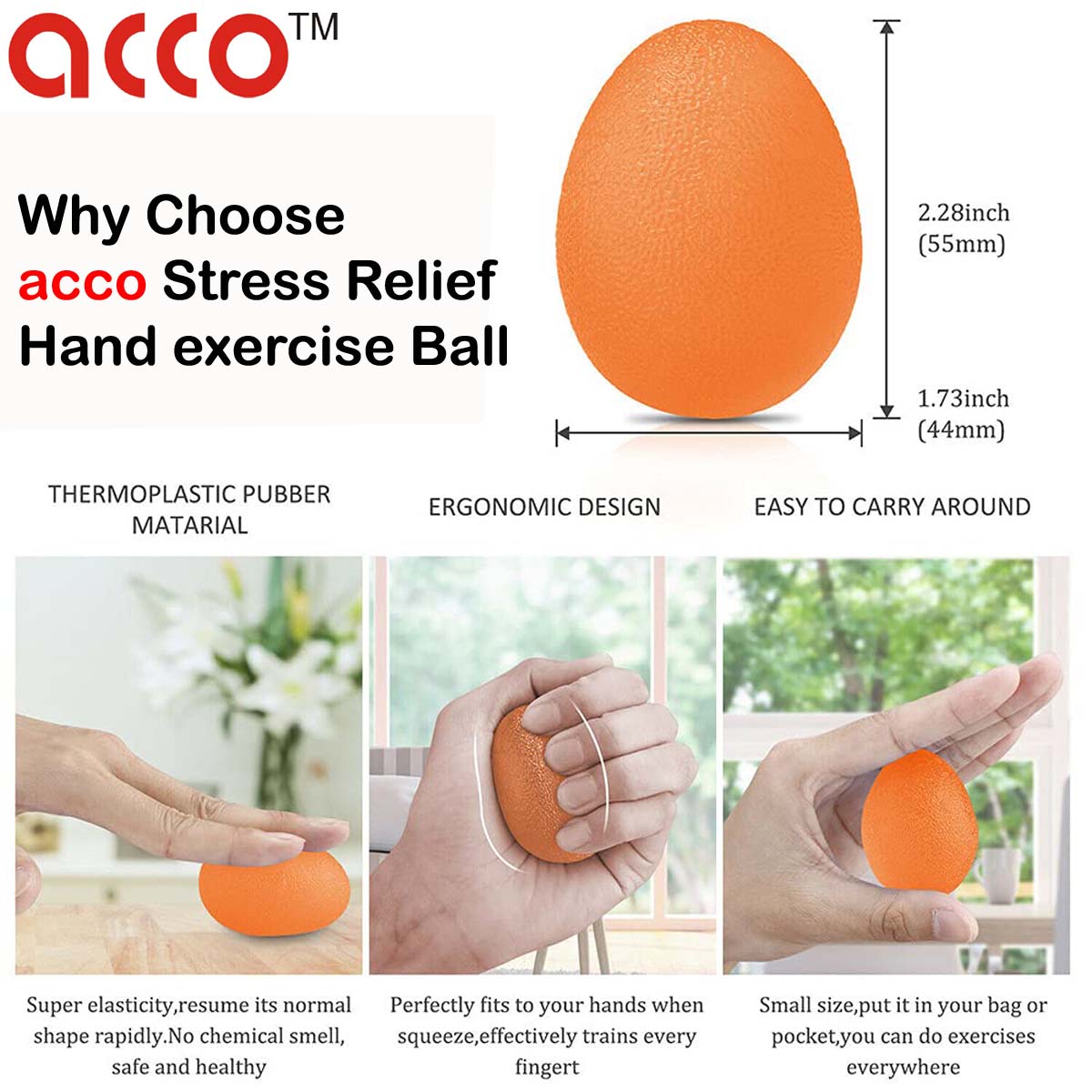 acco Egg Shape Hand exercise Ball