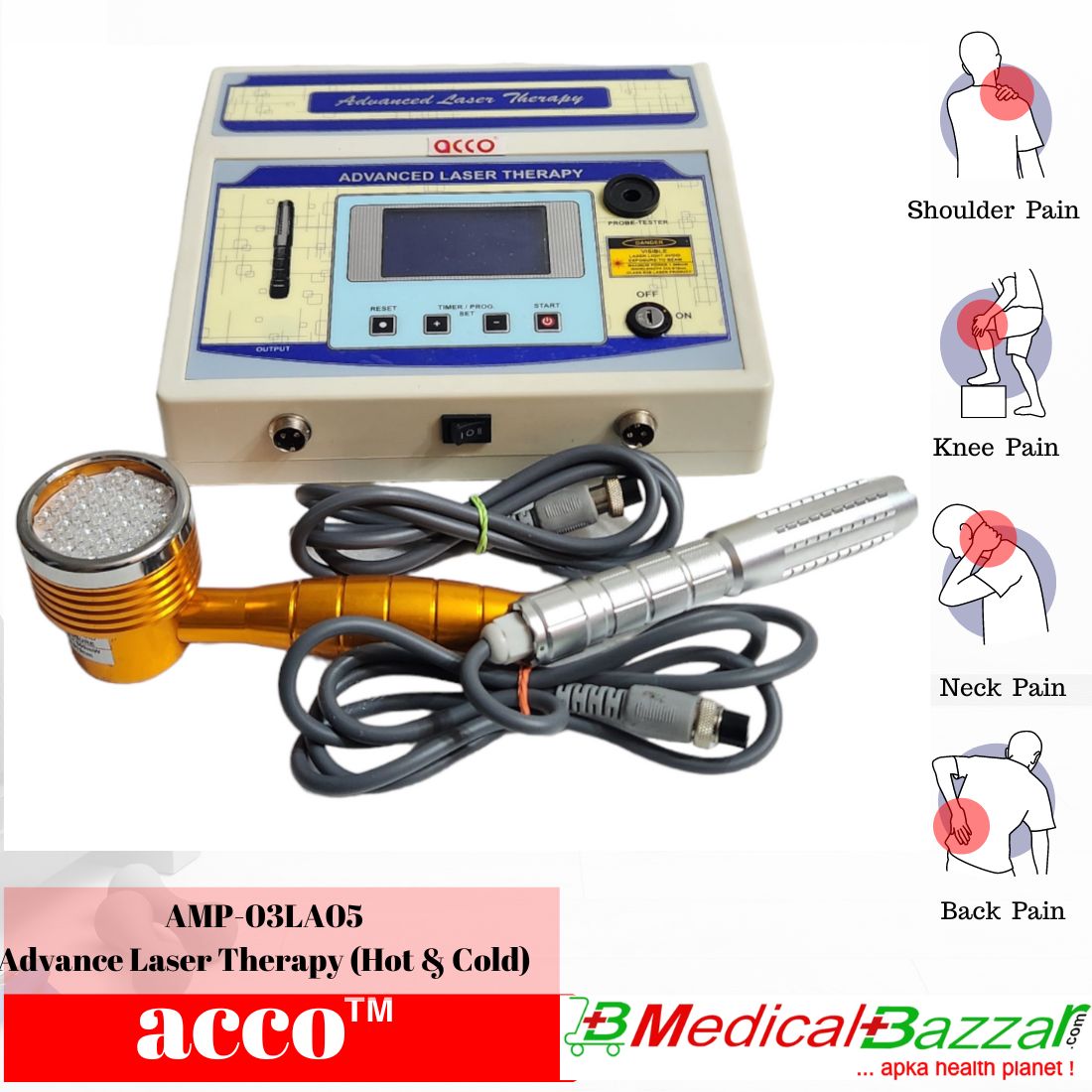 acco Advance Laser Therapy Unit (Hot & Cold) with 2 Probes