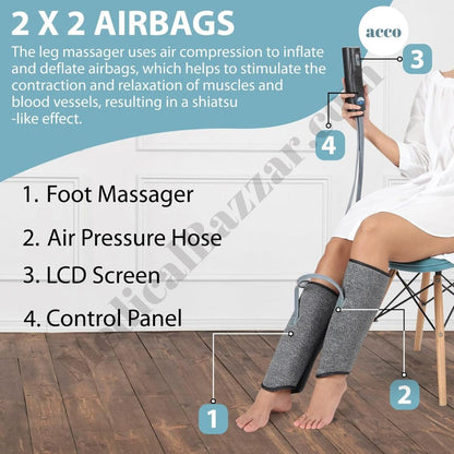 Air Pressure Leg & Calf Massager with Heat