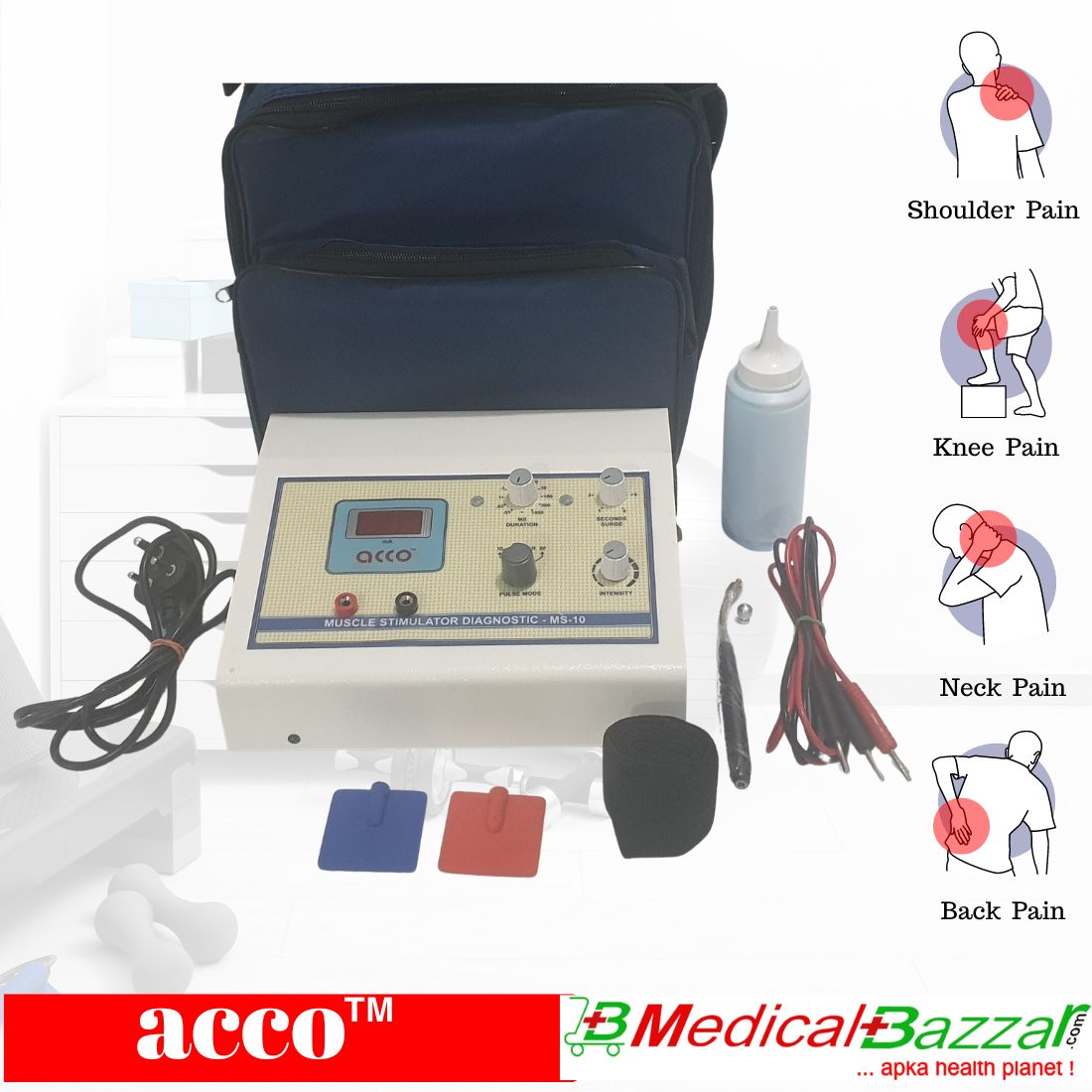acco Digital Muscle Stimulator(Diagnostic, with pulse)