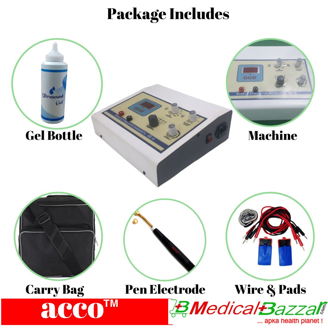 acco Digital Muscle Stimulator(Diagnostic, with pulse)