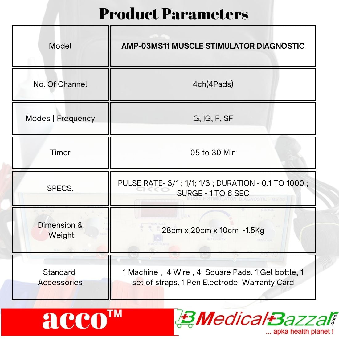 acco Heavy Duty Muscle Stimulator(Diagnostic)