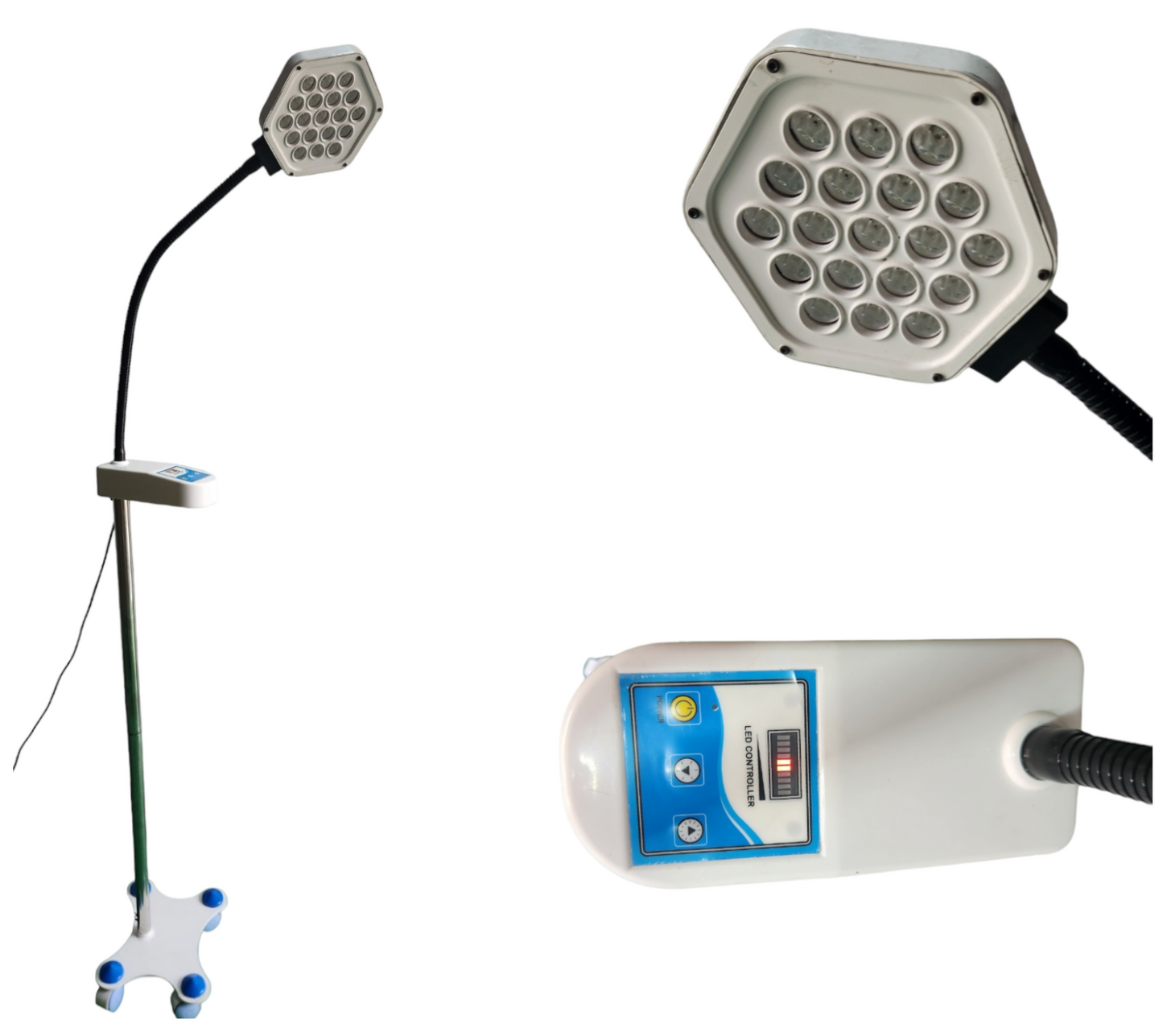 acco Examination OT Light with 19 Led Mobile 60000 LUX Glass Examination OT Light (White)
