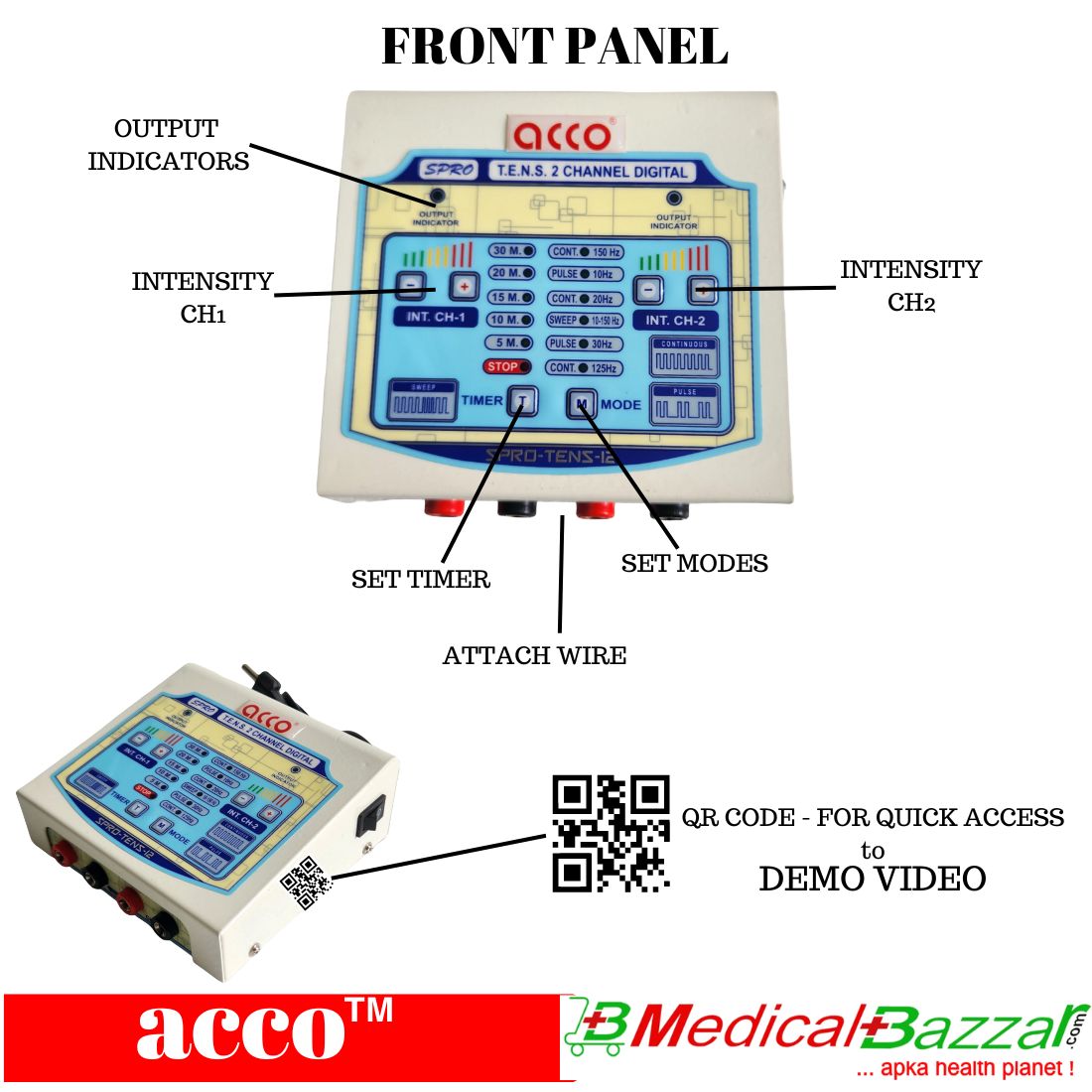 acco Digital Tens Machine 2 Ch (with Timer & Auto Mode)