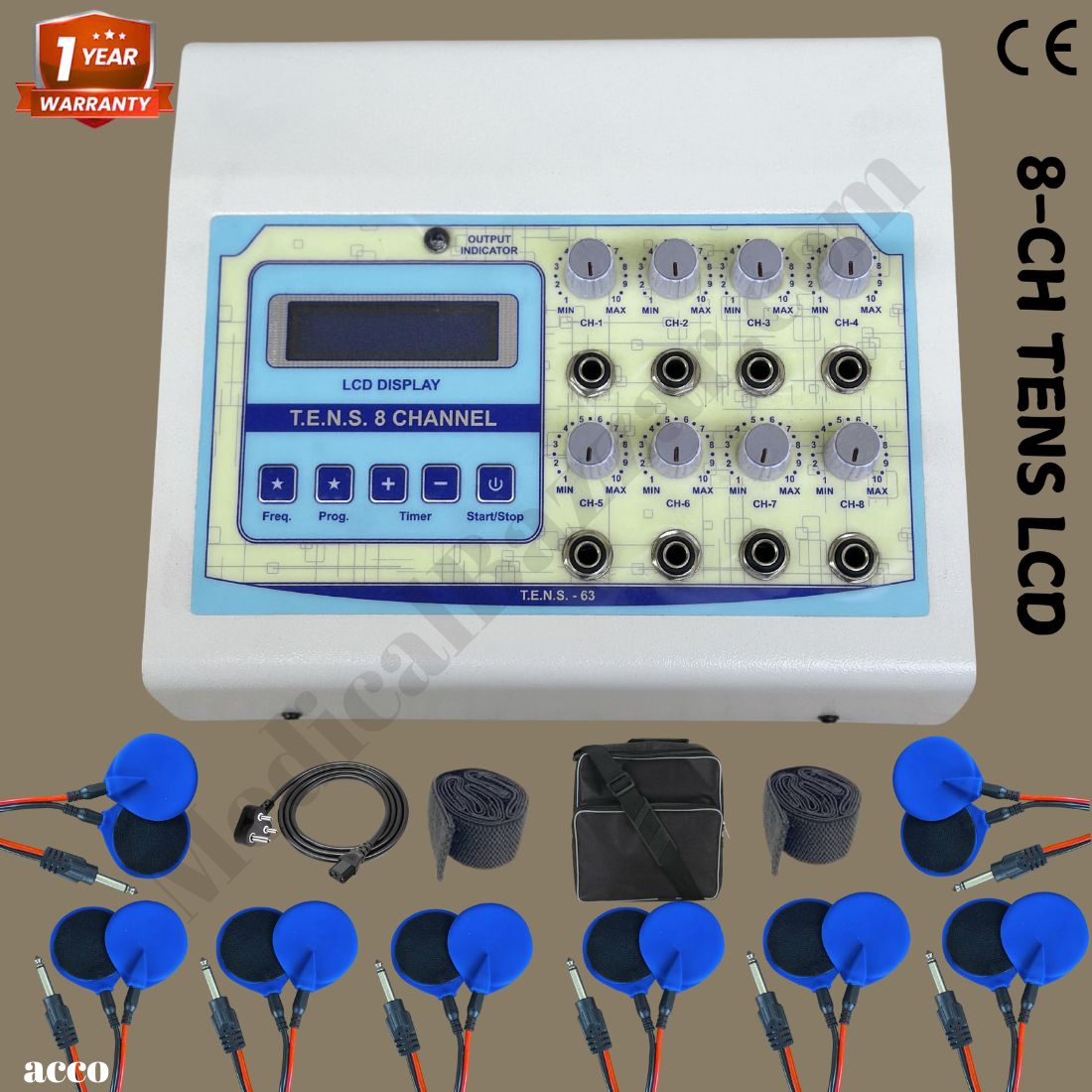 acco 8 Channel Tens Machine LCD Model