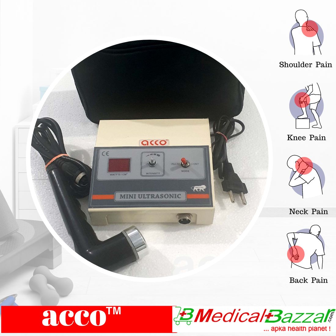 acco Mini Ultrasound Therapy Machine (1MHz) Metal Body