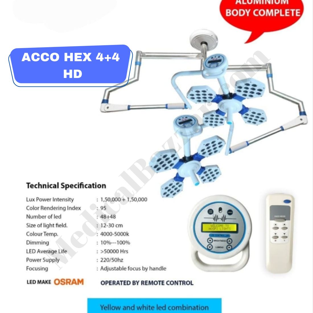acco Surgical LED Operation theater Light (Hex 4 HD)