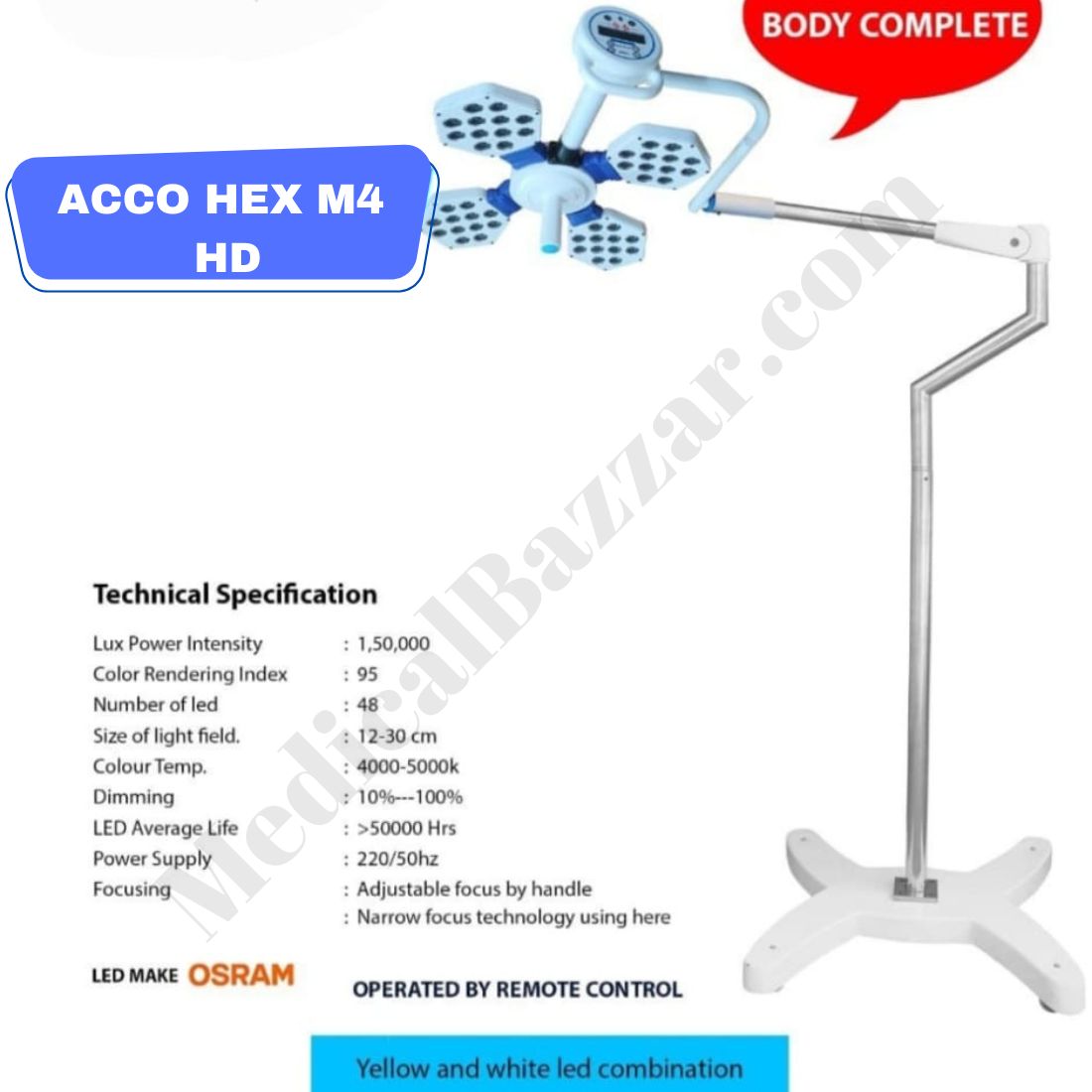 acco Surgical LED Operation theater Light (Hex 4 HD)