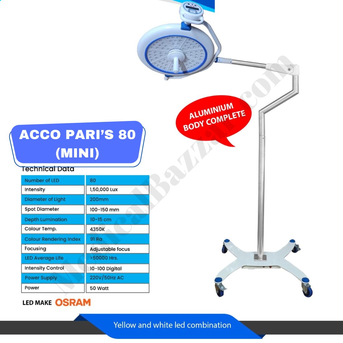 acco Surgical LED OT Light 80 LED Mini