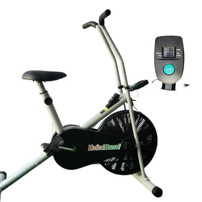 Upright Air Bike Exercise Cycle for Home Gym - with Stationary Handle