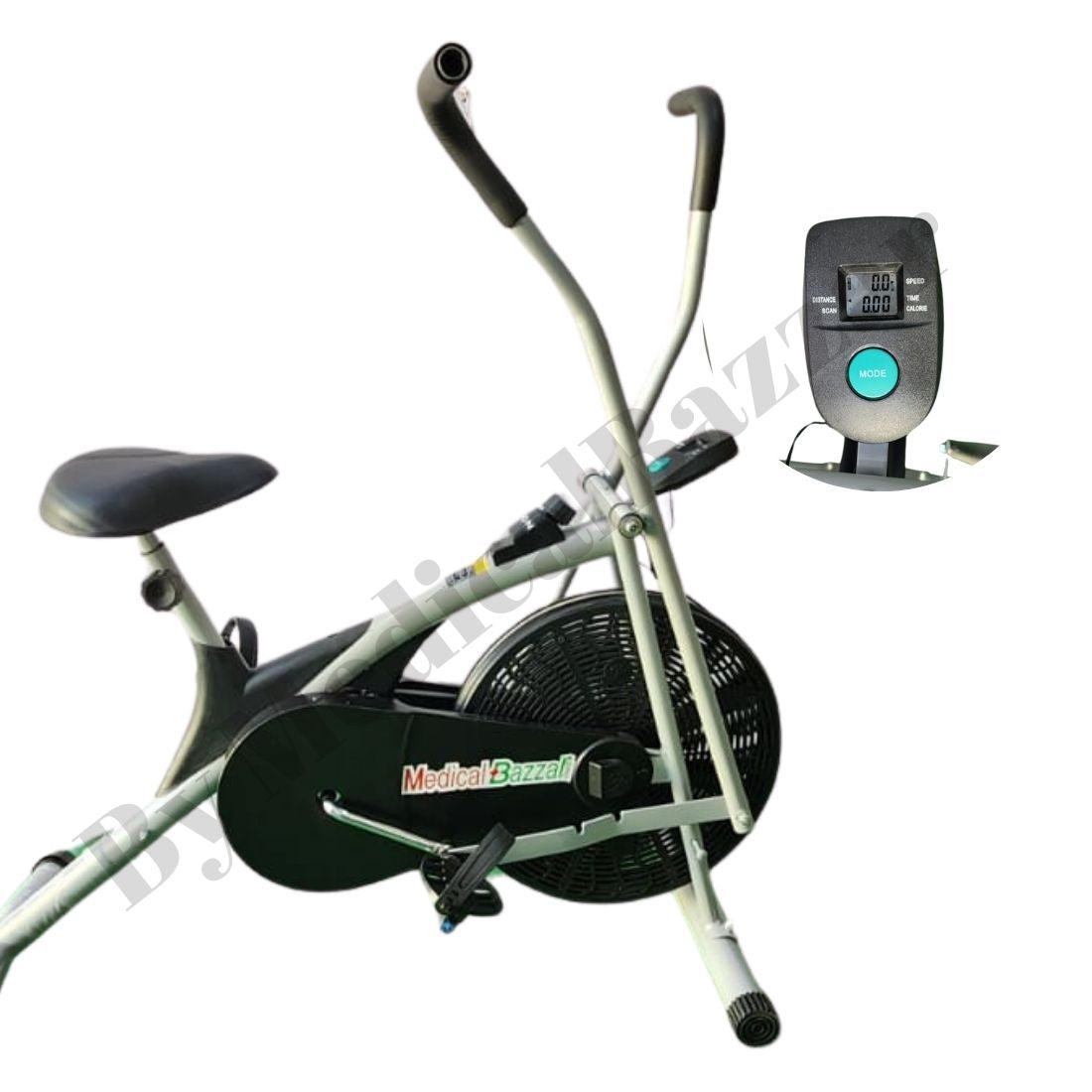 Upright Air Bike Exercise Static Cycle  - with Movable Handle