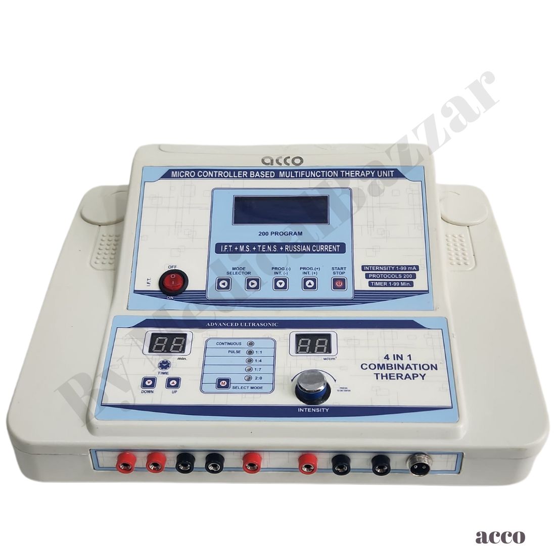 acco 4 in 1 Physio Combo Machine IFT MS TENS US 1Mhz with 8 Pads