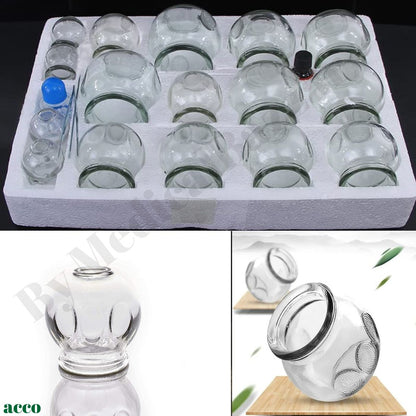 acco Glass Fire Cupping Set of 16 Cups