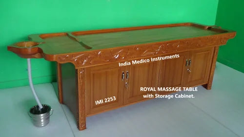 acco Royal Traditional Massage Table with Storage Cabinet(Wooden)