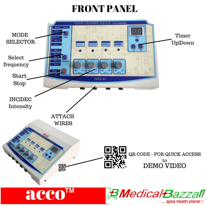 Tens Machine Table acco Advance 4 Channel Tens Machine for physiotherapy - MedicalBazzar